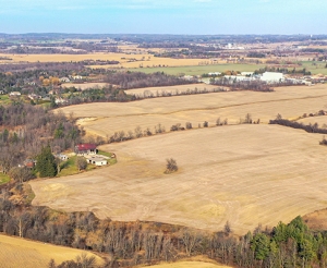 Aerial of Farm Land that can be redeveloped as residential homes