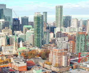 Aerial of Financial Core Toronto