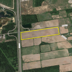 Aerial of vacant land outlined at 3818 Barnsdale Road