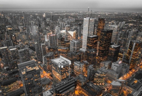 Toronto Skyline with Greyscale Effect