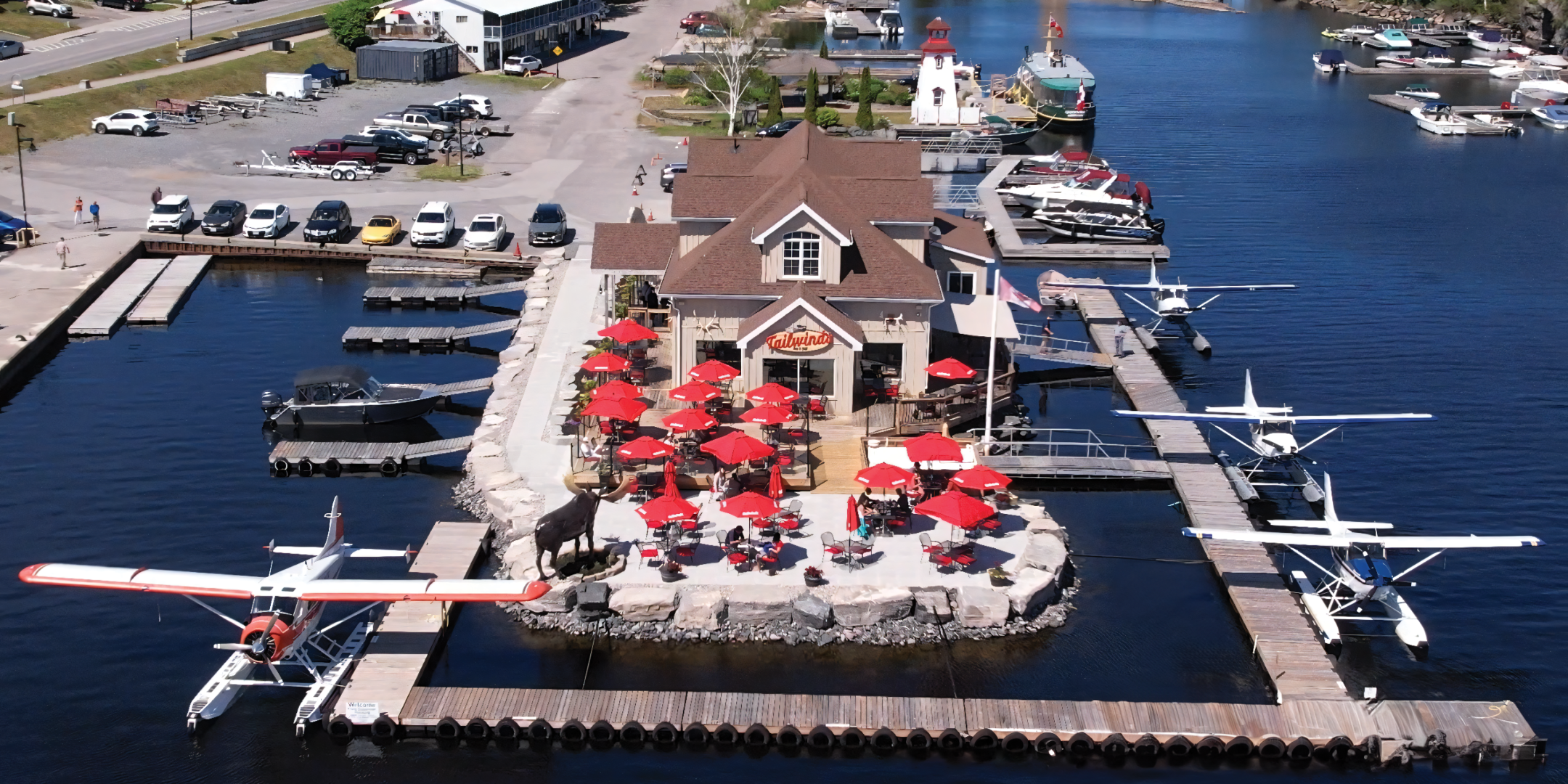 Parry Sound Waterfront Aerial Shot of Building