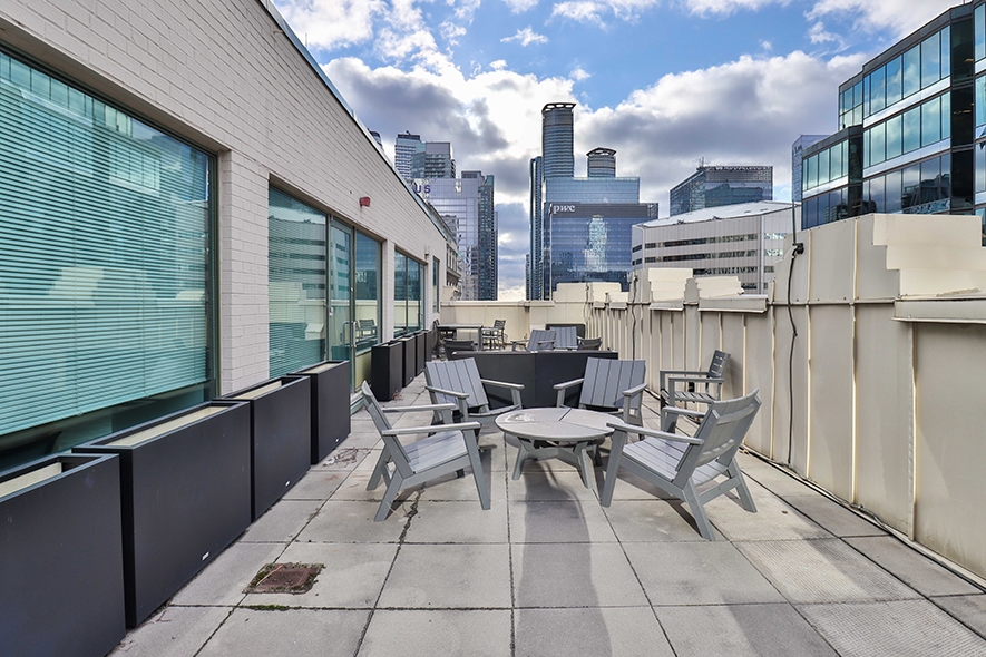 55 York Street rooftop patio with downtown view