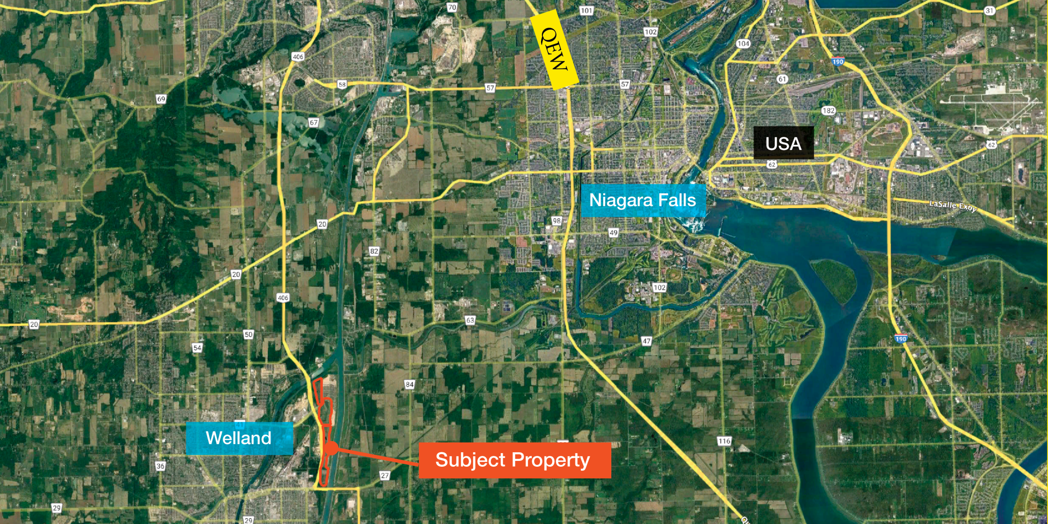 Hunters Pointe Map with subject property highlighted in Welland