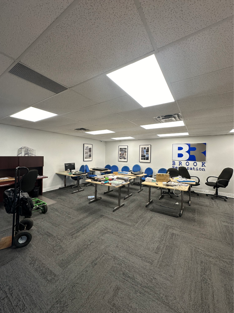 1520 Lagan Way large work area with carpeted floors and desks