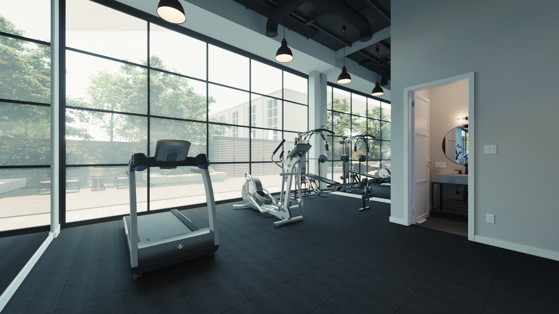 300 Geary gym with various fitness equipment