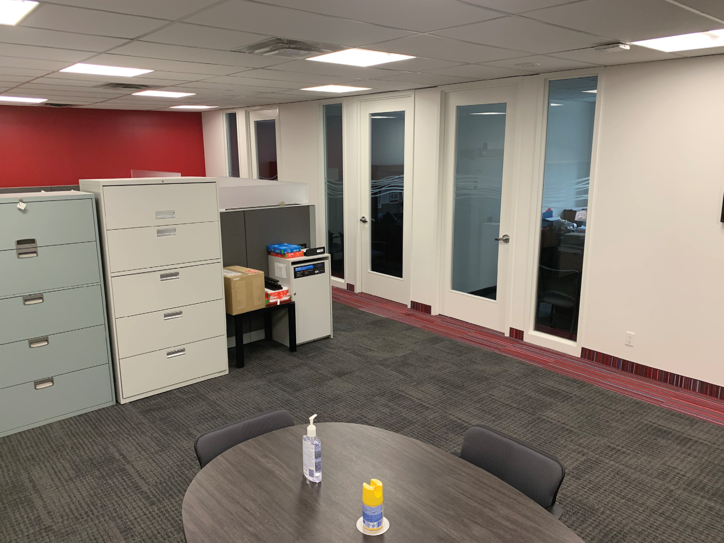 12423 Islington office hallway with multiple glass doors